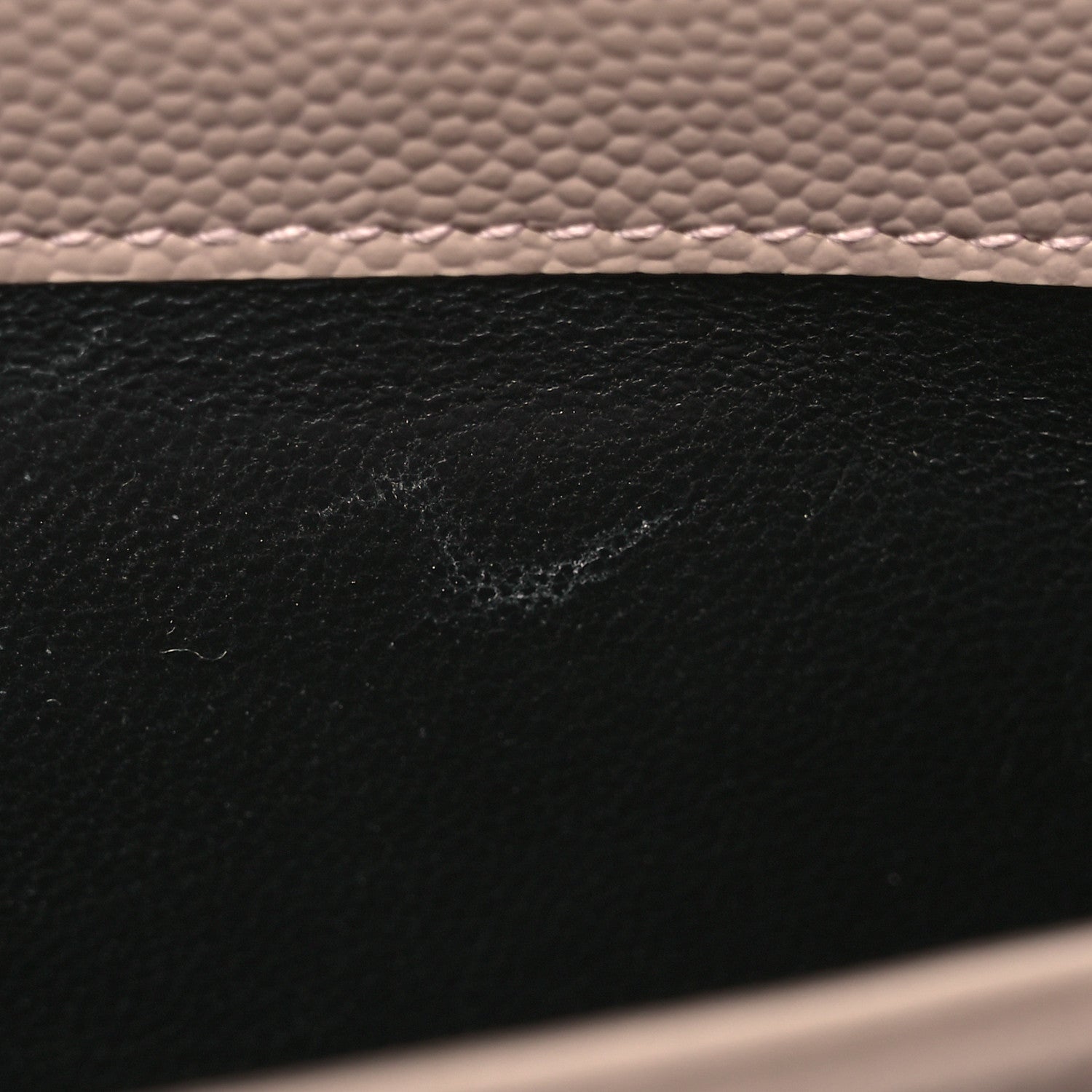 Saint Laurent Grain De Poudre Matelasse Chevron Cassandre Envelope Chain Wallet Dark Beige 15 of 15