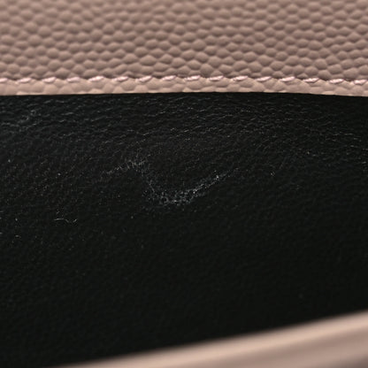 Saint Laurent Grain De Poudre Matelasse Chevron Cassandre Envelope Chain Wallet Dark Beige 15 of 15