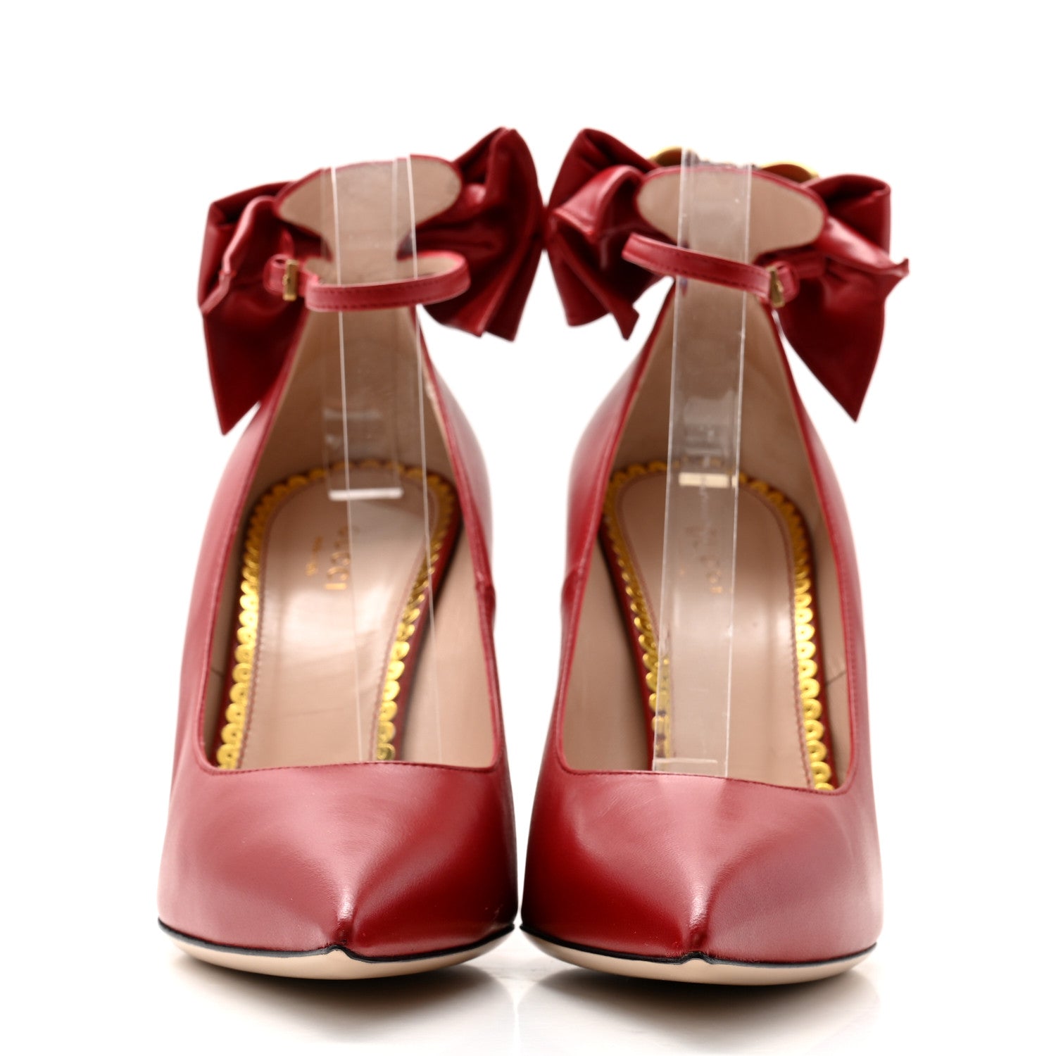 Gucci Nappa Queen Margaret Pumps 39.5 Hibiscus Red 2 of 10