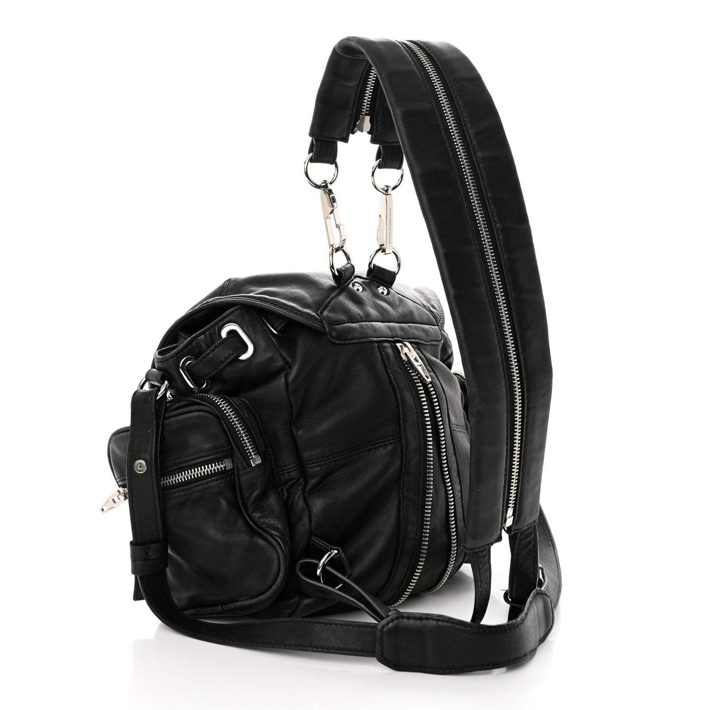 Lambskin Marti Backpack Bag Washed Black Rhodium Hardware