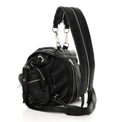Alexander Wang Lambskin Marti Backpack Bag Washed Black Rhodium Hardware 3 of 13