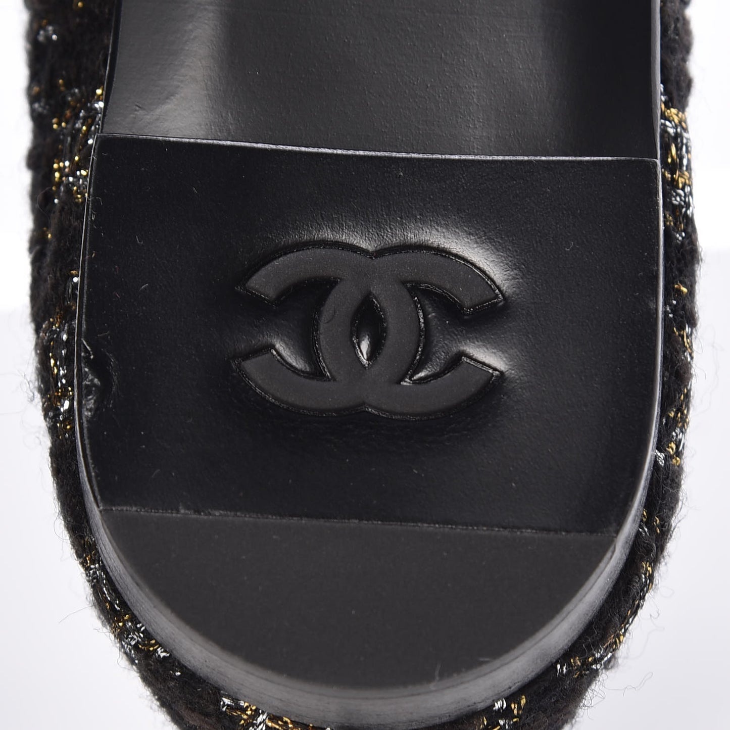 Tweed Cap Toe Ballerina Flats 36 Black