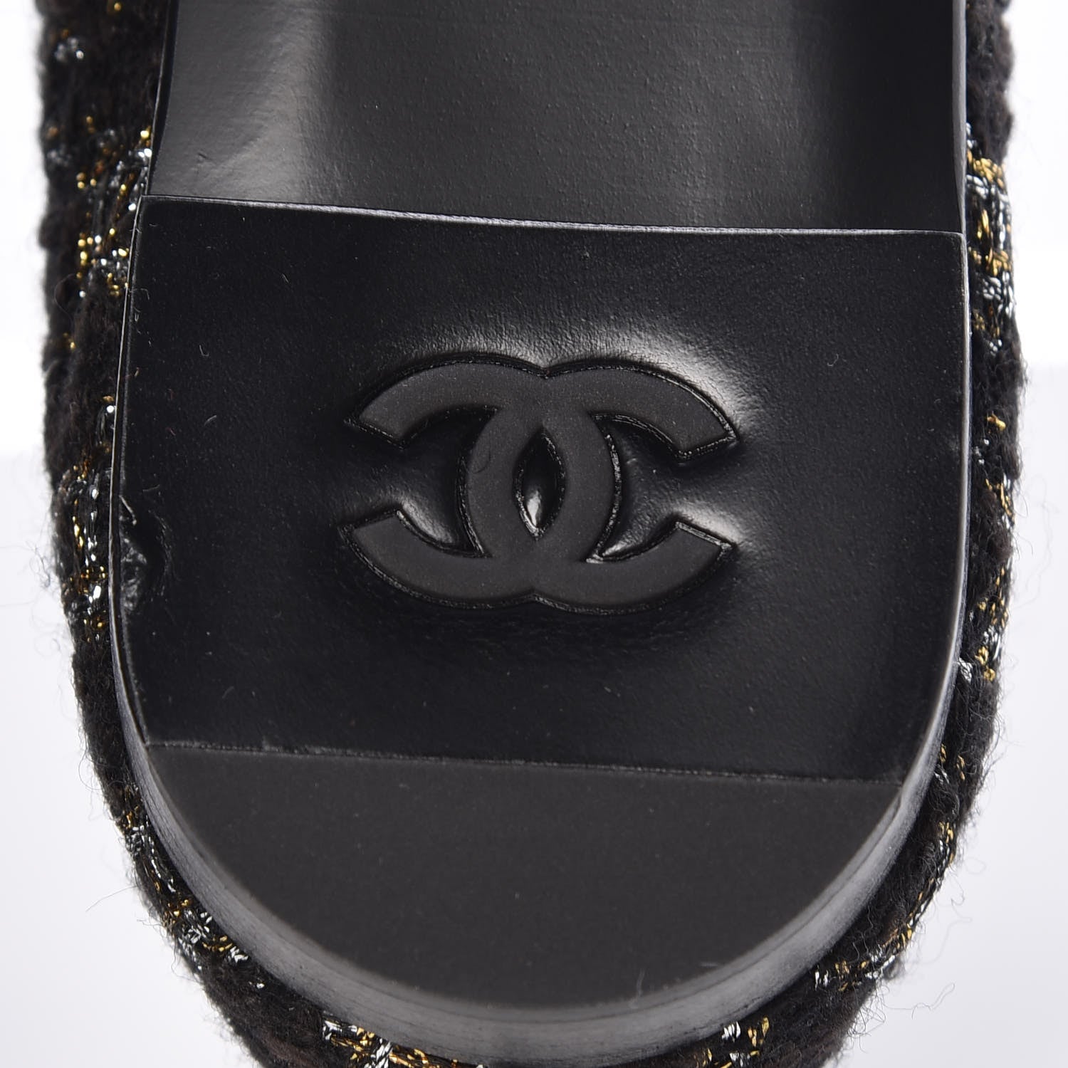 Chanel Tweed Cap Toe Ballerina Flats 36 Black 7 of 9