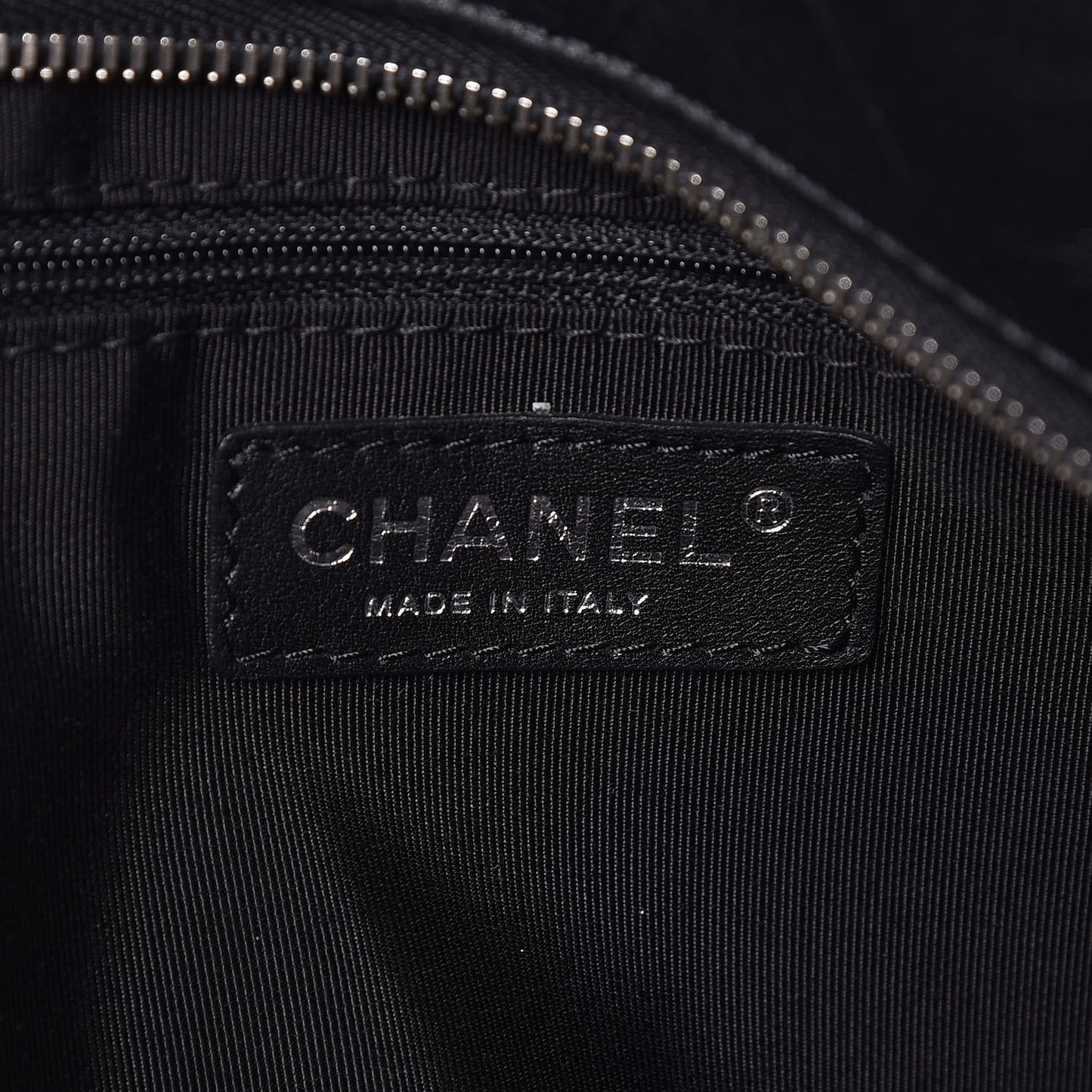 Calfskin Chevron CC All Day Long Boston Black