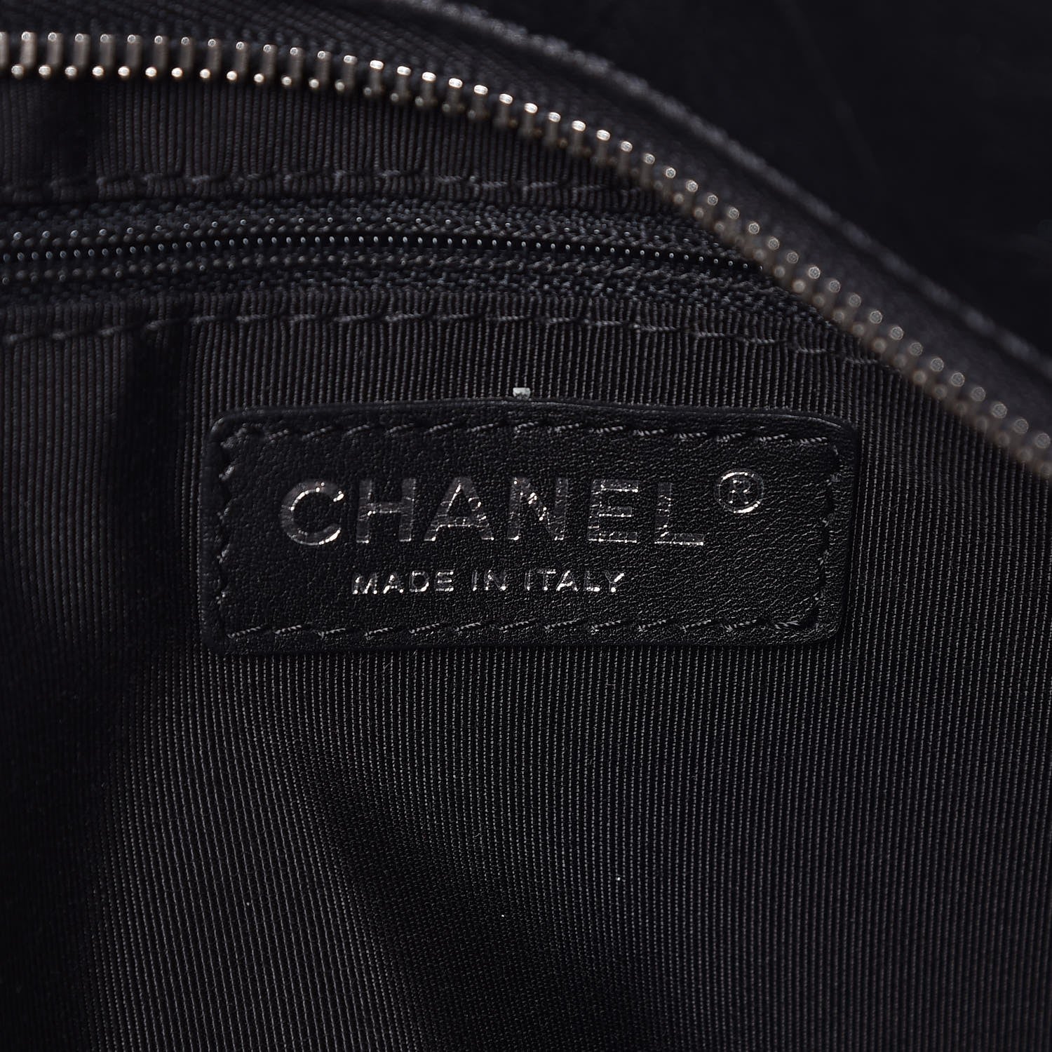 Chanel Calfskin Chevron CC All Day Long Boston Black 6 of 7