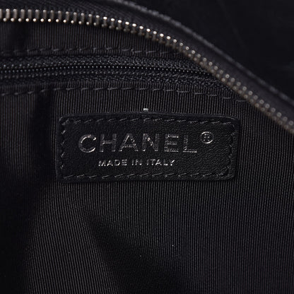 Chanel Calfskin Chevron CC All Day Long Boston Black 6 of 7
