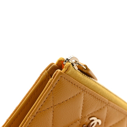 Chanel Caviar Quilted Zipped Key Holder Case Yellow 9 of 9