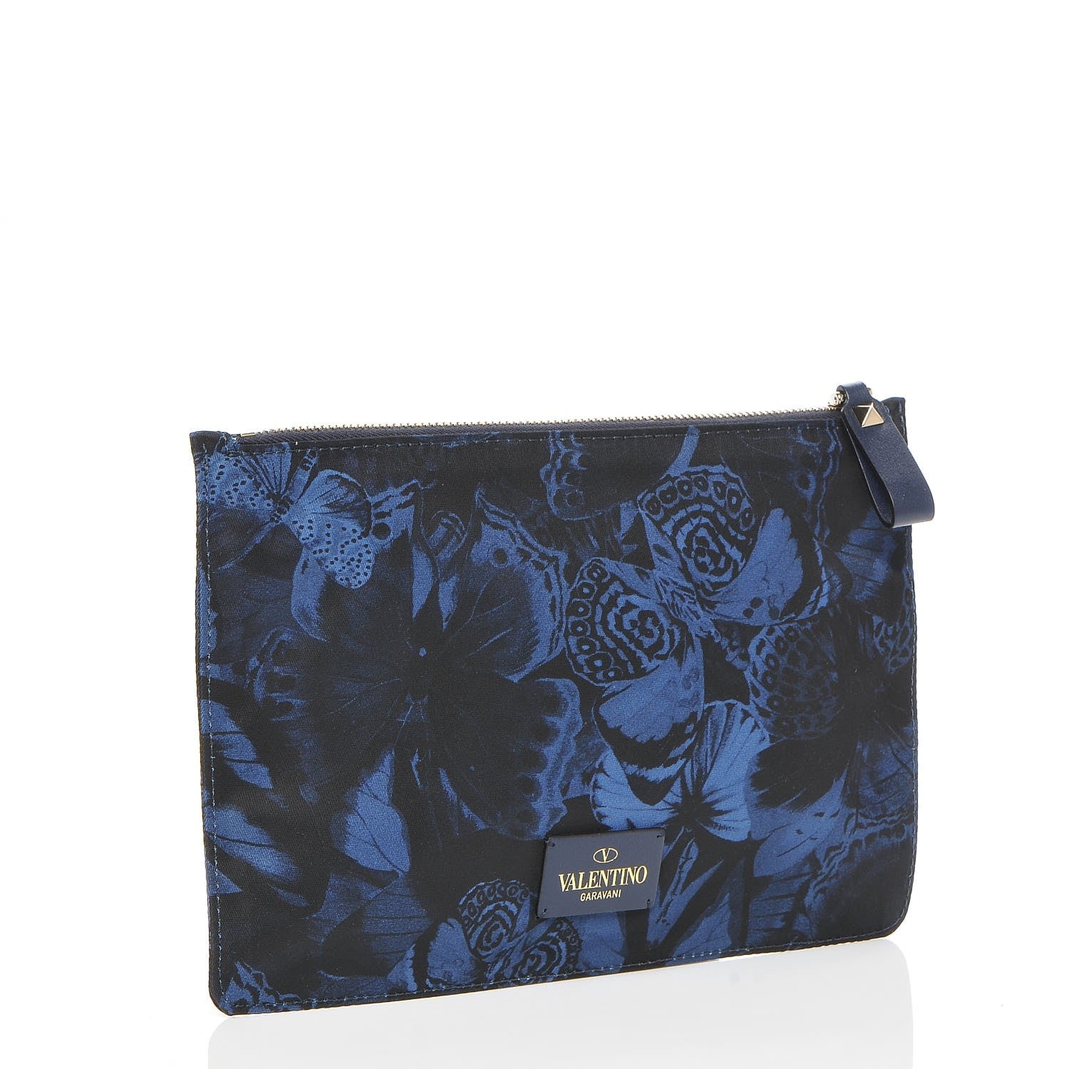 Valentino Garavani Nylon Camubutterfly Rockstud Zip Pouch Marine 3 of 7