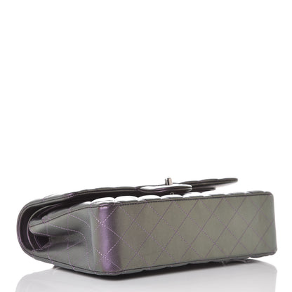 Chanel Iridescent Lambskin Quilted Medium Double Flap Dark Purple 5 of 11