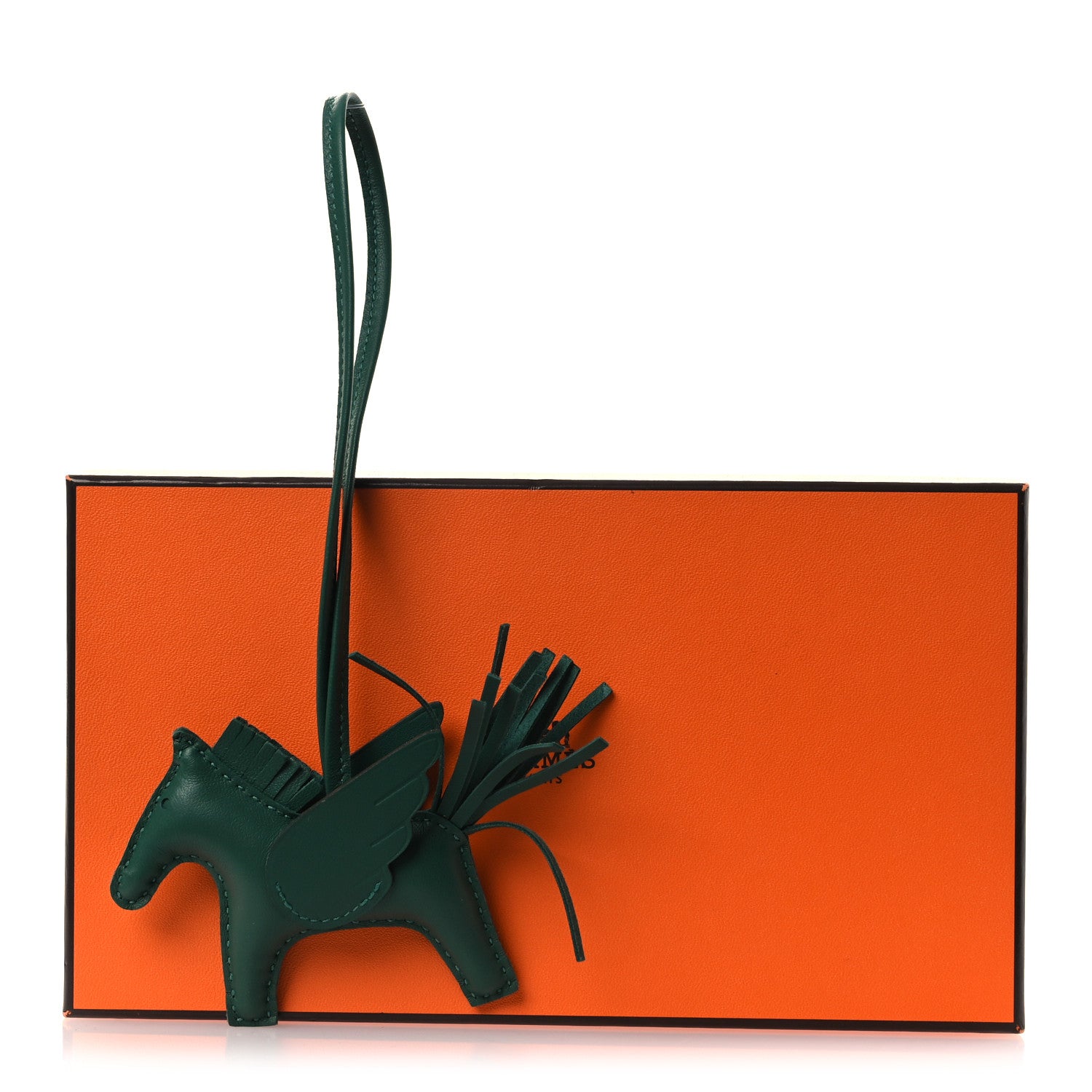 Hermes Milo Lambskin Grigri Rodeo Pegase Horse Bag Charm PM Vert Moyen 5 of 5
