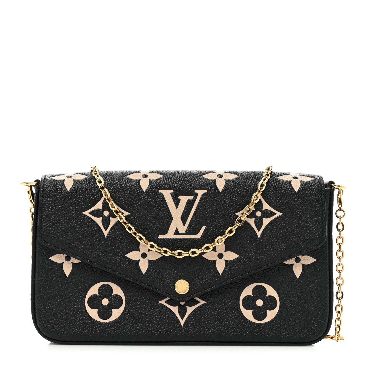 Louis Vuitton Empreinte Monogram Giant Felicie Pochette Black Beige 2 of 14