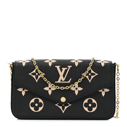 Louis Vuitton Empreinte Monogram Giant Felicie Pochette Black Beige 2 of 14
