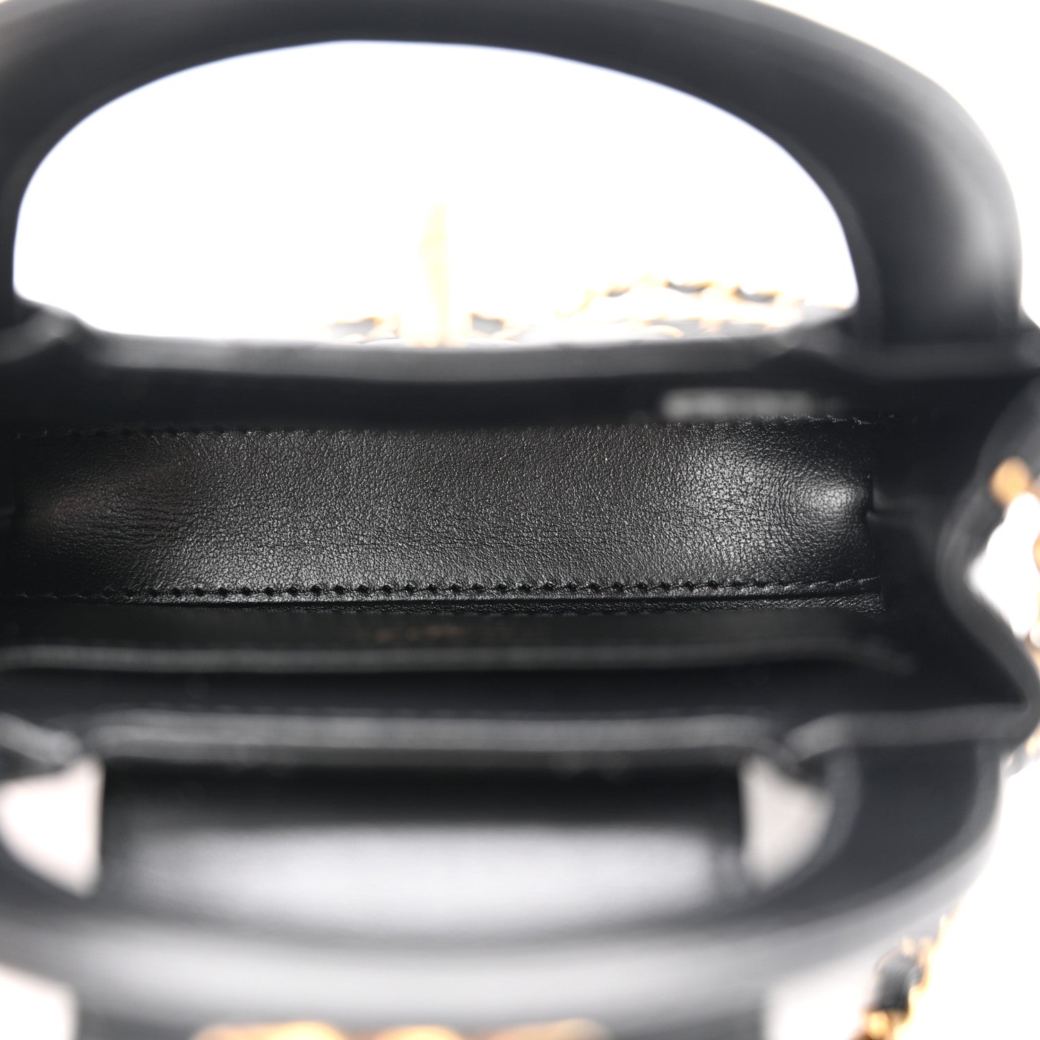 Chanel Shiny Aged Calfskin Quilted Mini Nano Kelly Shopper Black 5 of 11