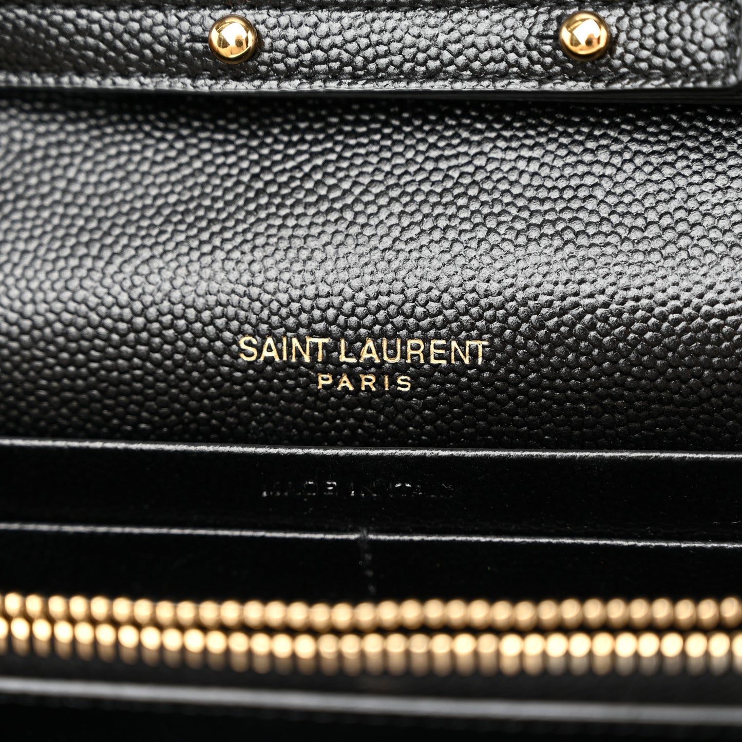 Grain De Poudre Matelasse Chevron Monogram Chain Wallet Black