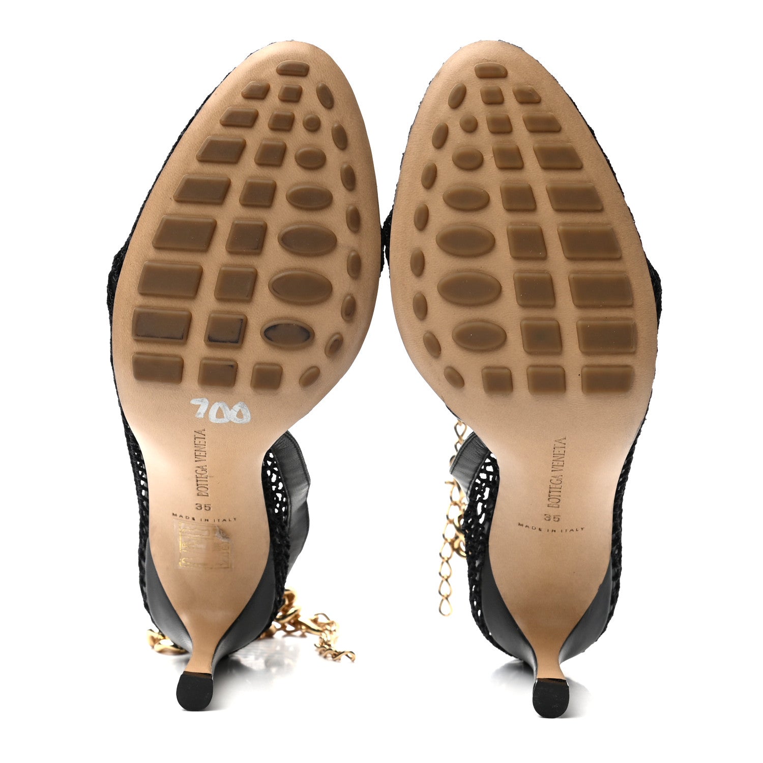 Bottega Veneta Mesh Nappa Chunky Chain Sandals 35 Black 5 of 8