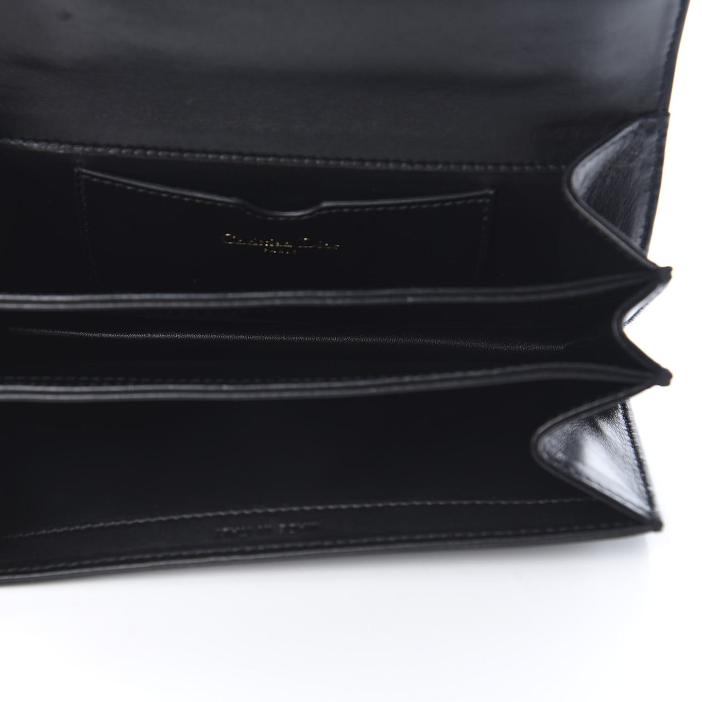 Lambskin Embroidered Tarot Pouch Clutch Black