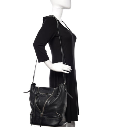 Balenciaga Veau Papier Classic Hardware Drop Bucket Bag Black 2 of 11