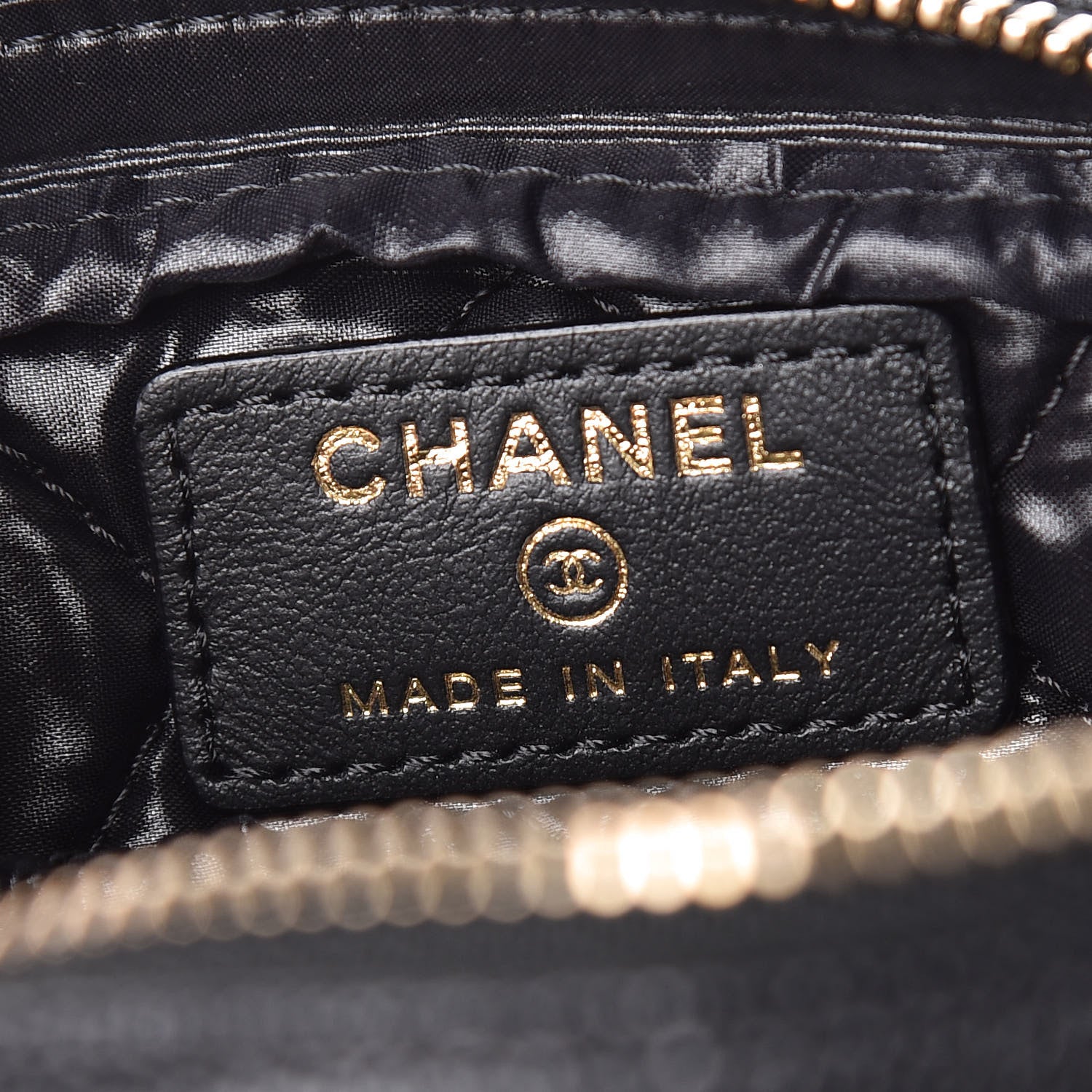 Chanel Caviar Quilted Small Curvy Pouch Cosmetic Case Black 6 of 8