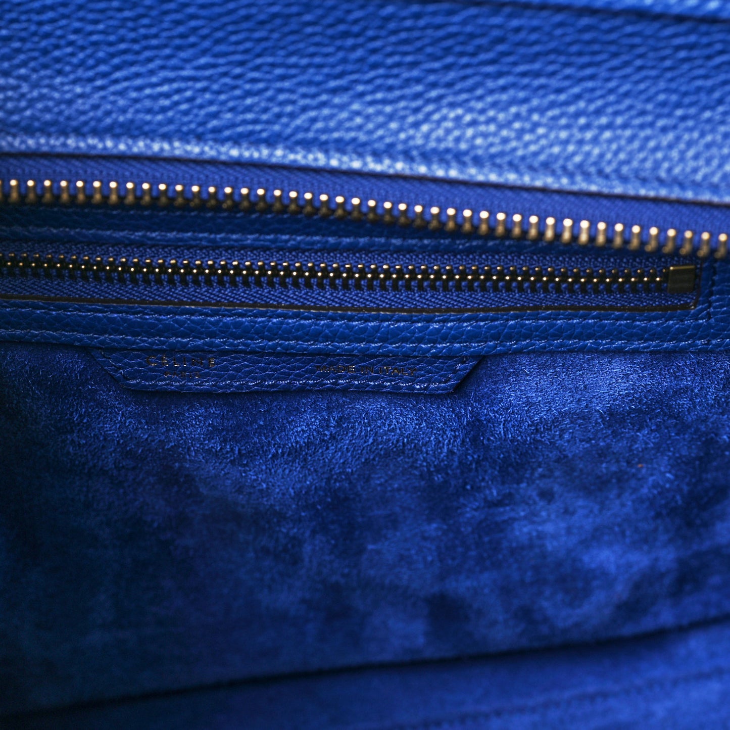 Drummed Calfskin Micro Luggage Indigo