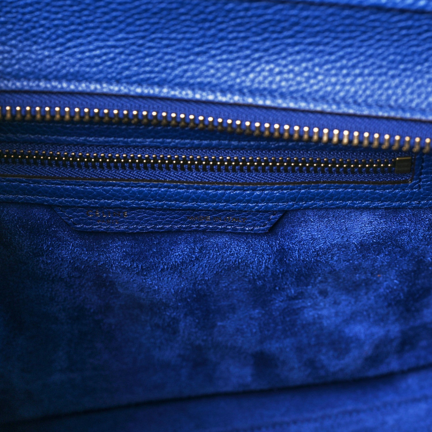 Celine Drummed Calfskin Micro Luggage Indigo 5 of 8