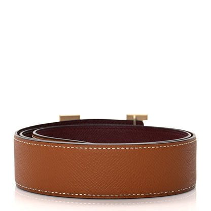 Hermes Epsom 32mm Constance H Belt 85 Gold Rouge H 2 of 5