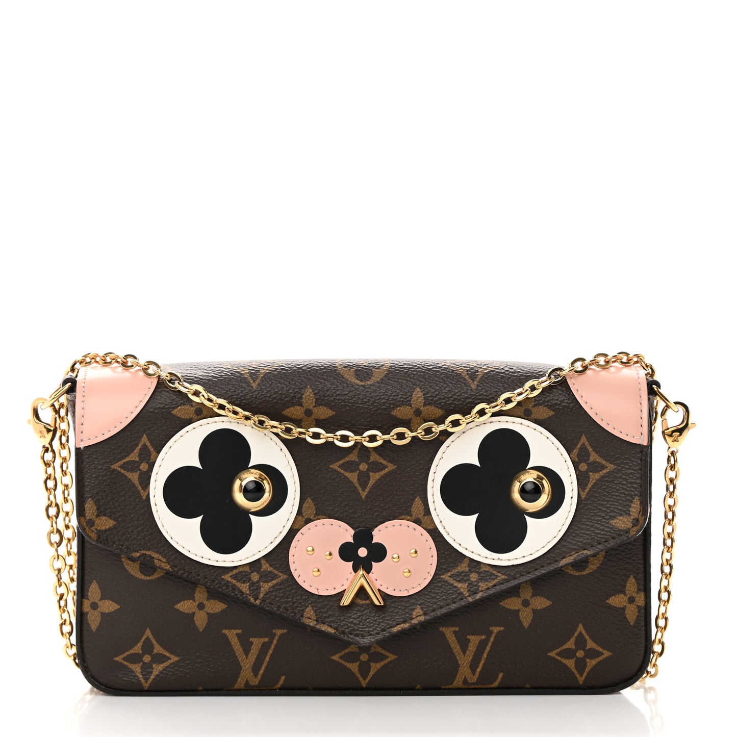 Monogram Valentine Dog Pochette Felicie Chain Wallet
