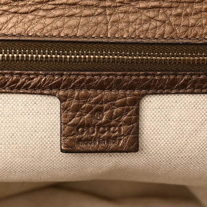 Gucci Metallic Calfskin Large New Bamboo Top Handle Bag Bronze 5 of 10