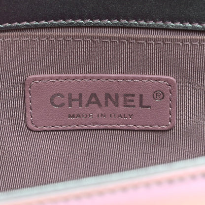 Chanel Iridescent Patent Calfskin PVC Quilted Small Boy Flap Light Purple 6 of 11