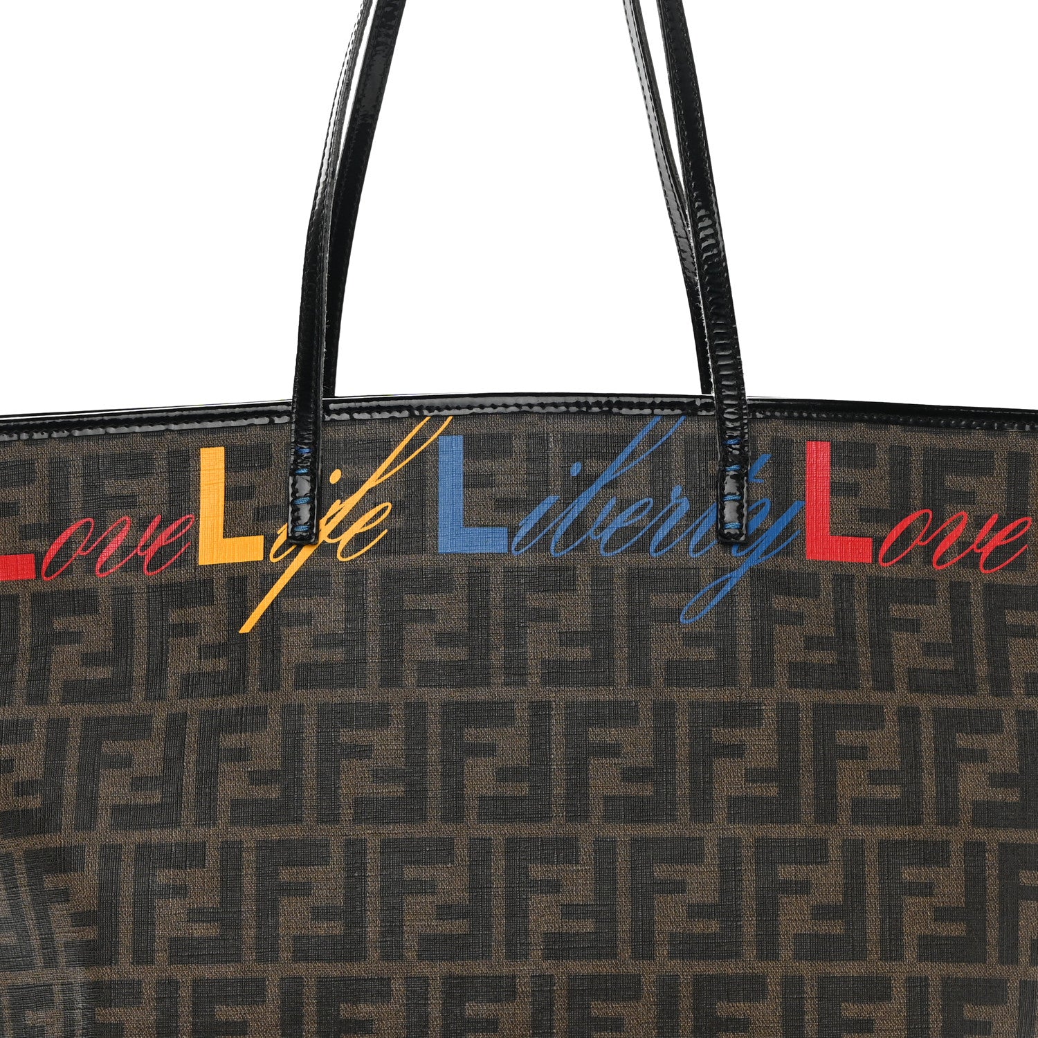 Fendi Zucca Love Life Liberty Medium Roll Tote Tobacco Multicolor 8 of 16