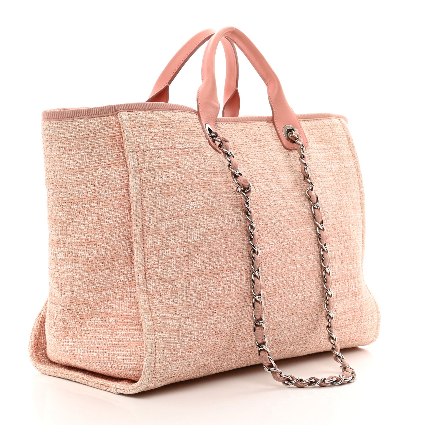 Straw Lurex Large Deauville Tote Pink