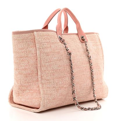 Chanel Straw Lurex Large Deauville Tote Pink 3 of 11