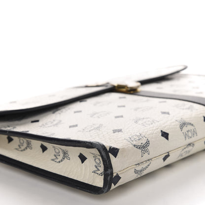 MCM Visetos Pouch White Black 6 of 13