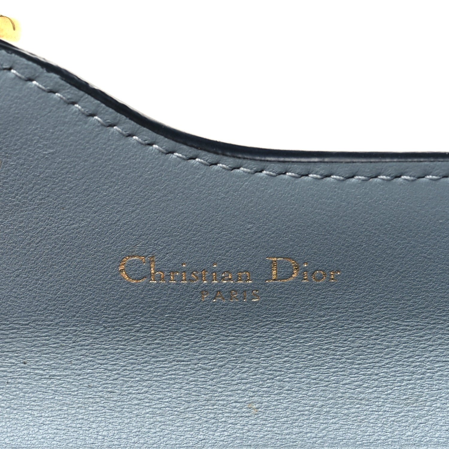 Christian Dior Goatskin Saddle Card Holder Sky Blue 6 of 8