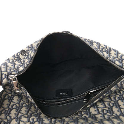 Christian Dior Oblique Mens Maxi Saddle Bag Blue 6 of 10