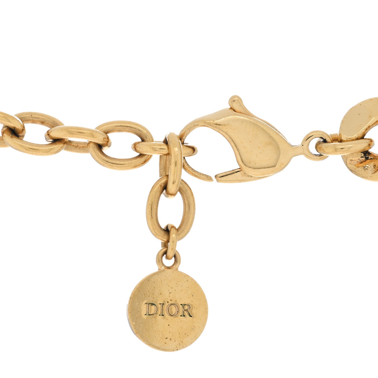 Christian Dior Metal Danseuse Etoile Chain Choker Necklace Gold 4 of 4