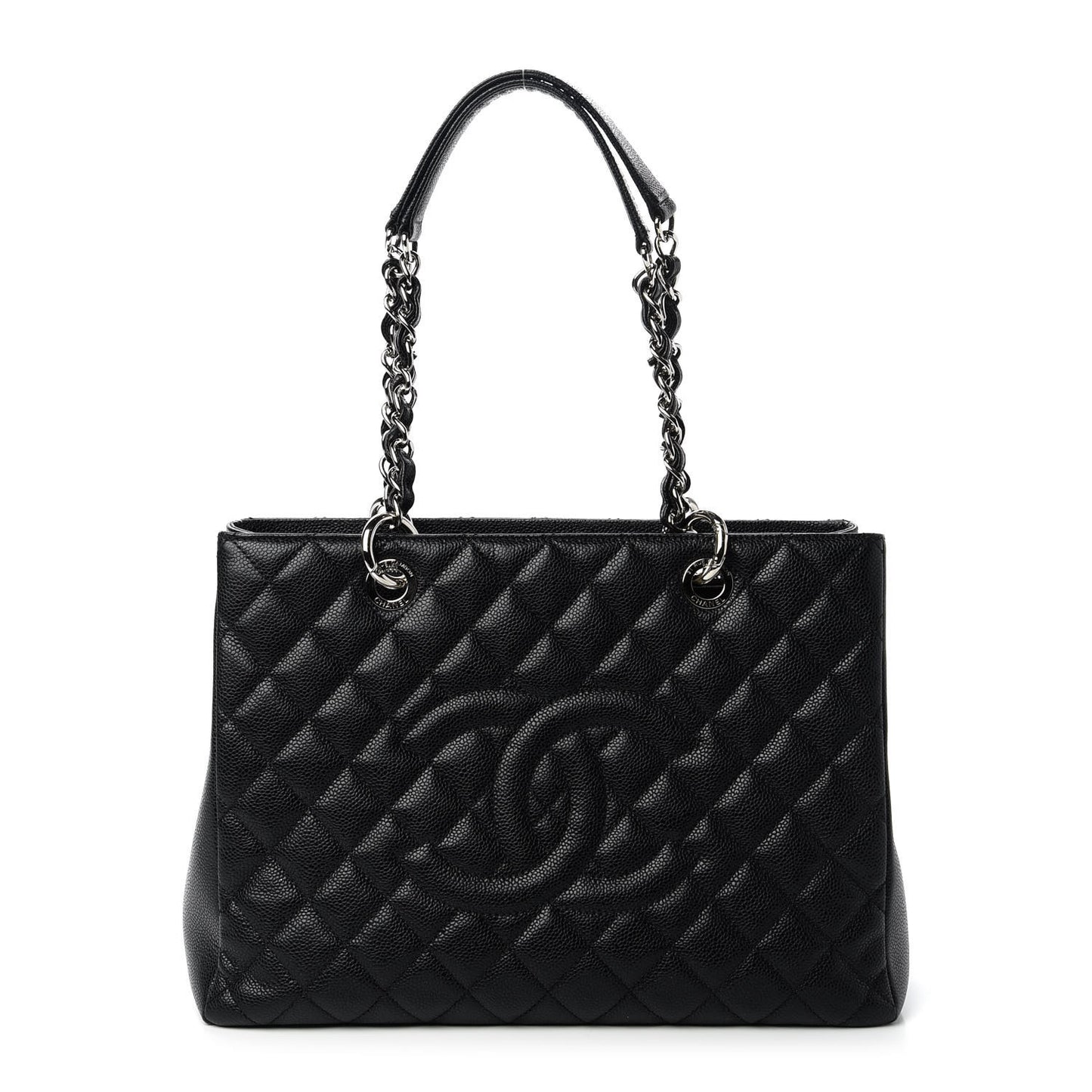 Caviar Quilted Grand Shopping Tote GST Black