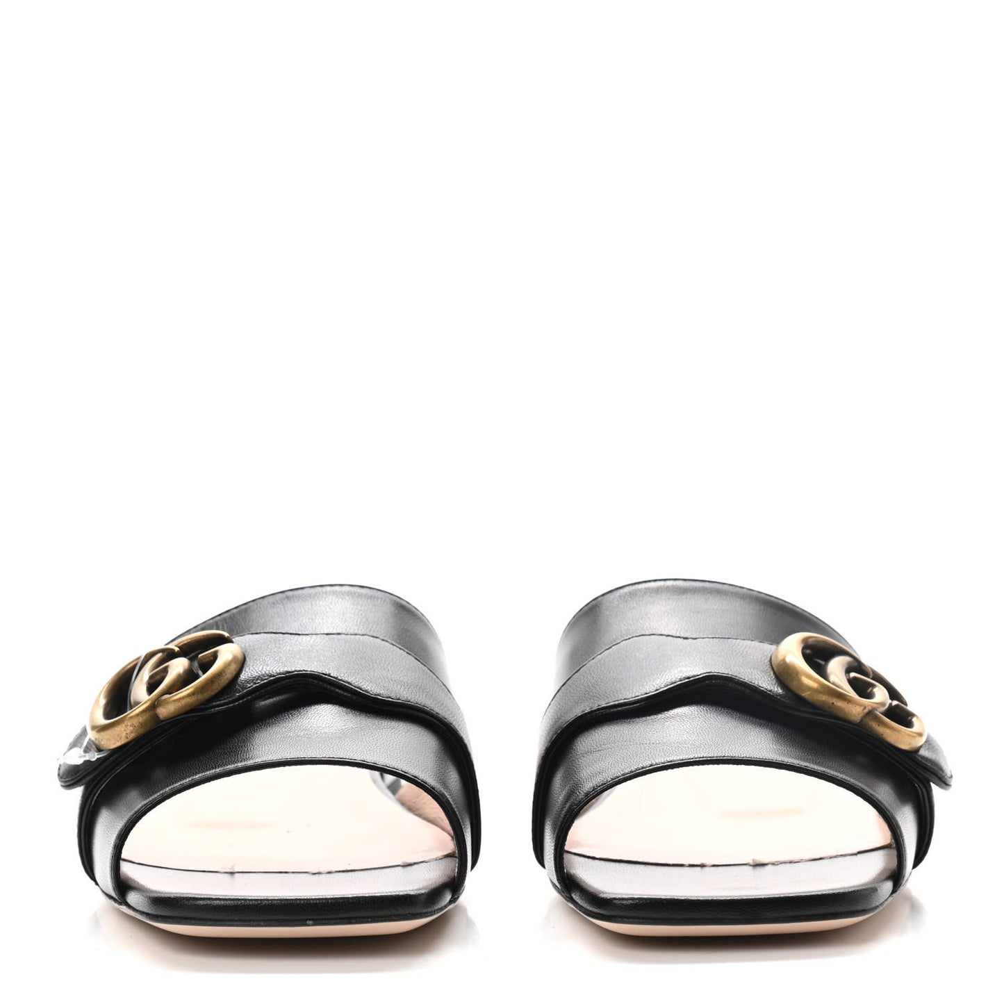 Malaga Kid GG Marmont Flat Slide Sandals 39 Black