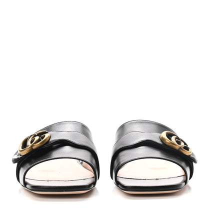 Gucci Malaga Kid GG Marmont Flat Slide Sandals 39 Black 3 of 8
