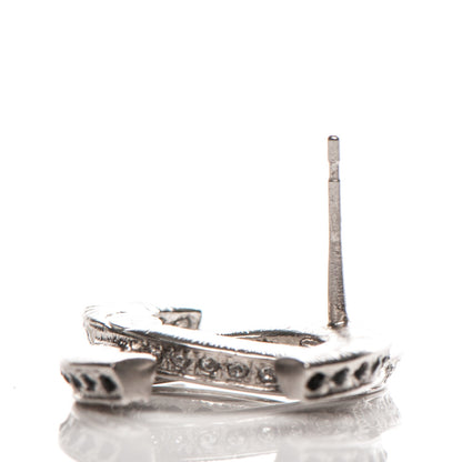 Chanel Crystal CC Earrings Silver Black 3 of 7