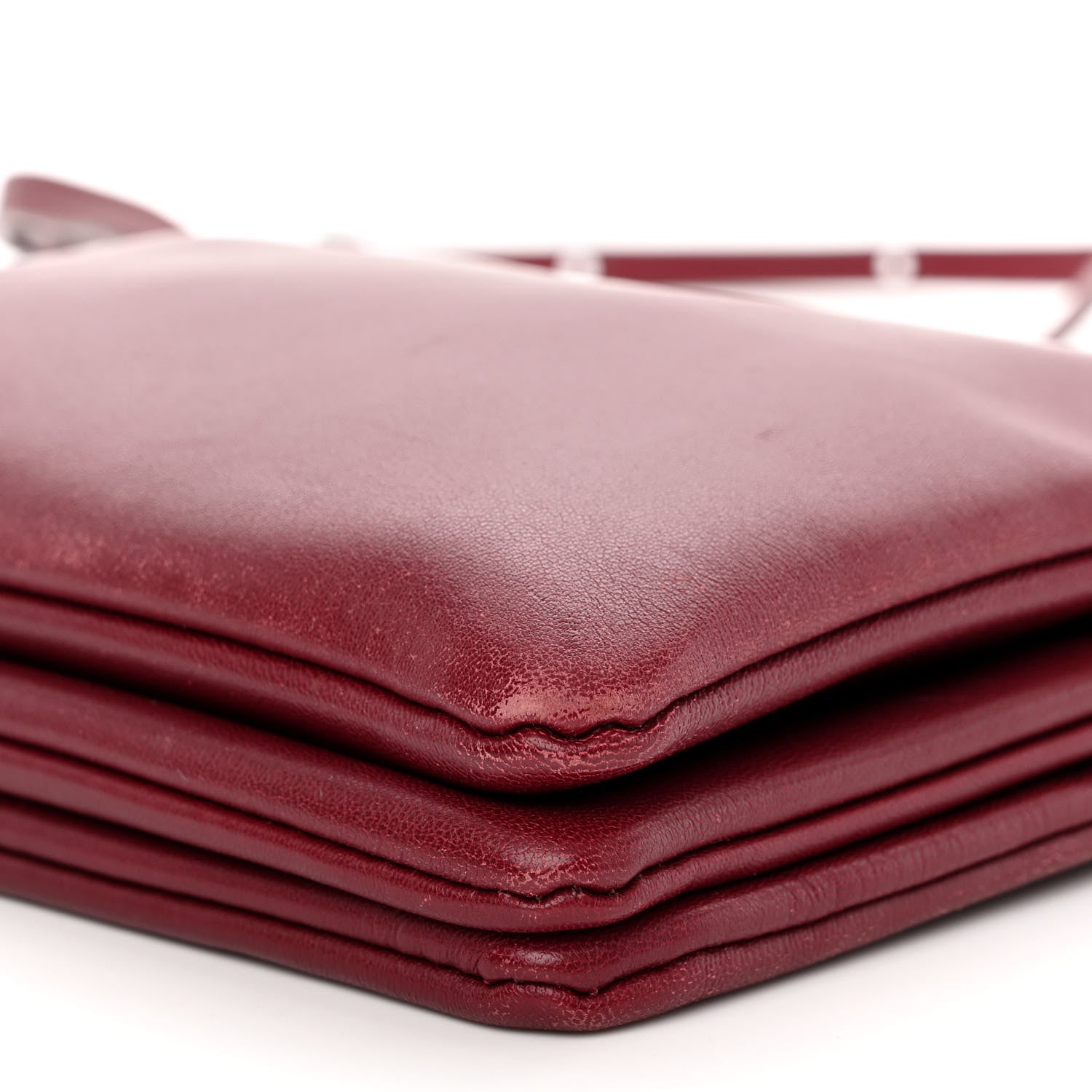 Celine Smooth Lambskin Small Trio Crossbody Bag Burgundy 11 of 12