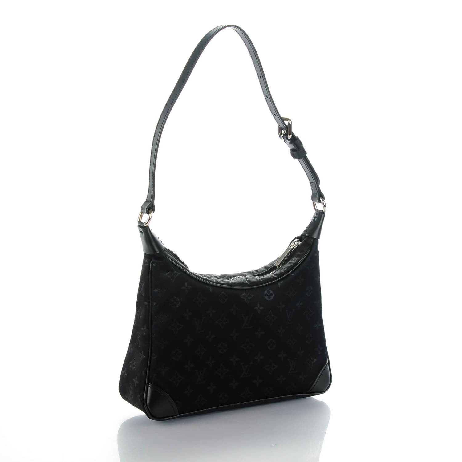 Louis Vuitton Satin Monogram Mini Boulogne Black 3 of 7