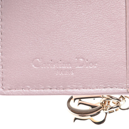 Christian Dior Lambskin Cannage Small Lady Dior Flap Card Holder Lotus 7 of 8