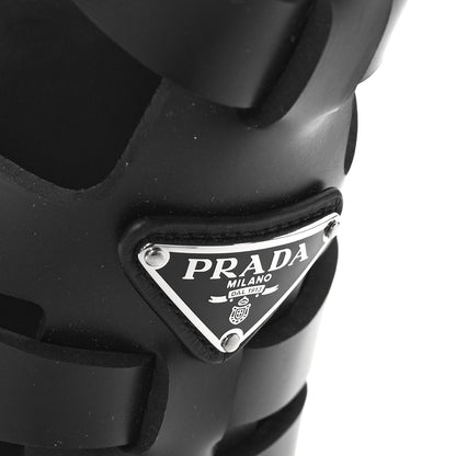 Prada Foam Rubber Triangle Logo Monolith 55mm Cage Sandals 36 Black 9 of 10