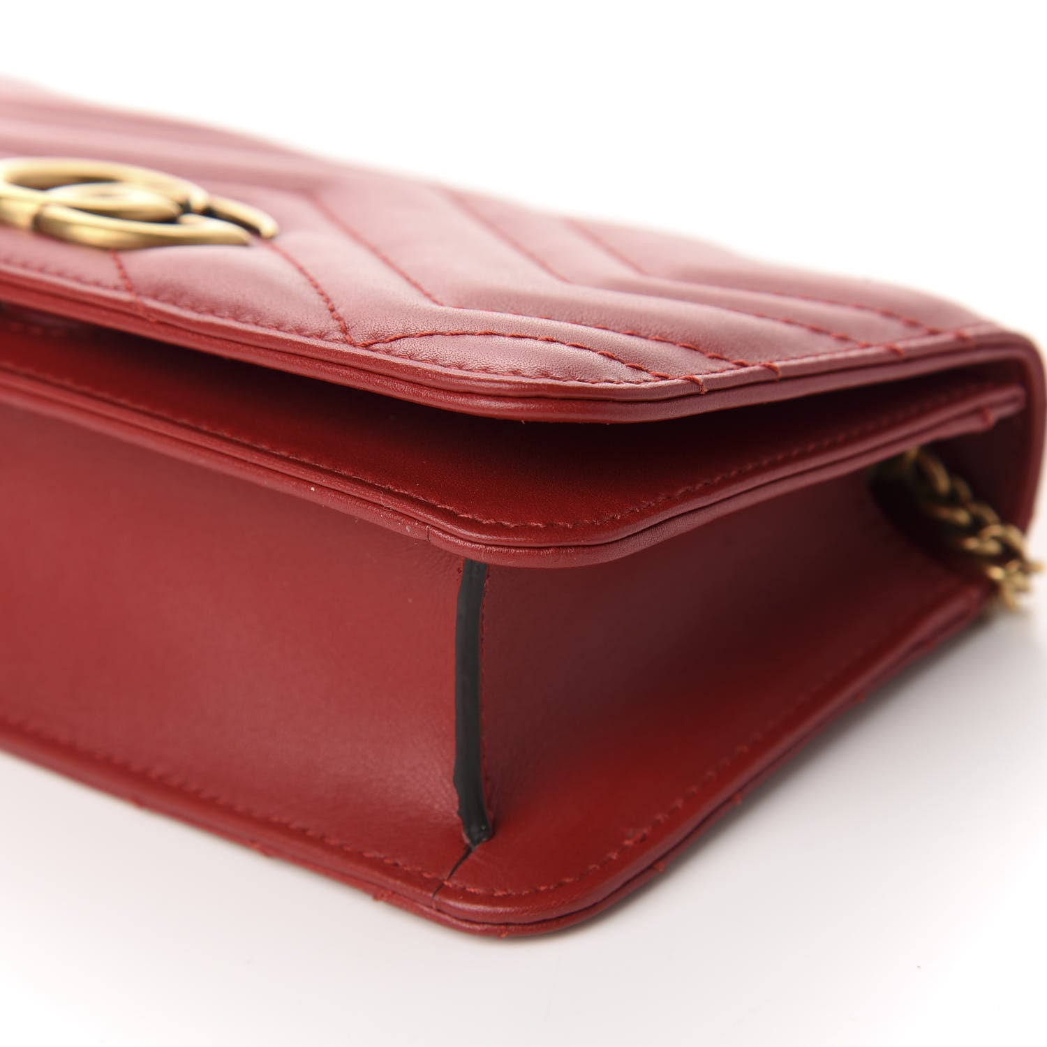 Gucci Calfskin Matelasse GG Marmont Mini Bag Hibiscus Red 7 of 9