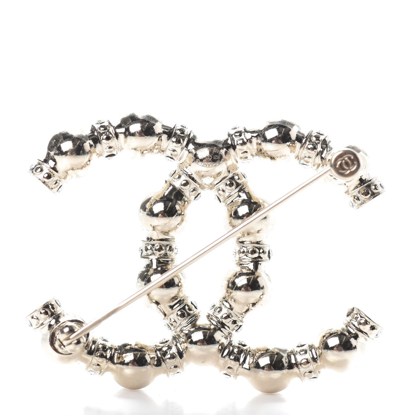 Pearl Crystal Nefertiti CC Brooch Gold