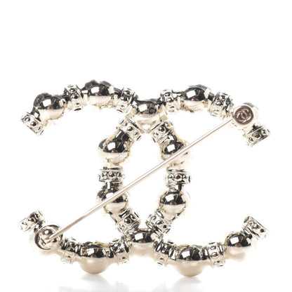 Chanel Pearl Crystal Nefertiti CC Brooch Gold 3 of 4