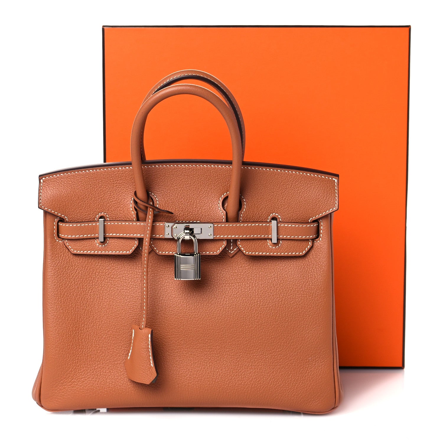Hermes Taurillon Novillo Verso Birkin 25 Gold Gris Tourterelle 11 of 11