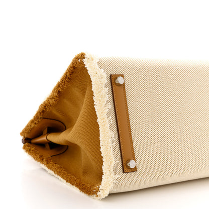 Hermes Swift Twill H Fray Fray Birkin 35 Sesame Ecru 9 of 11
