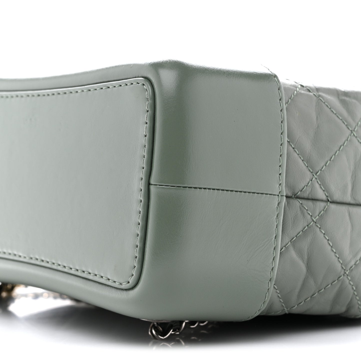 Aged Calfskin Quilted Small Gabrielle Backpack Green