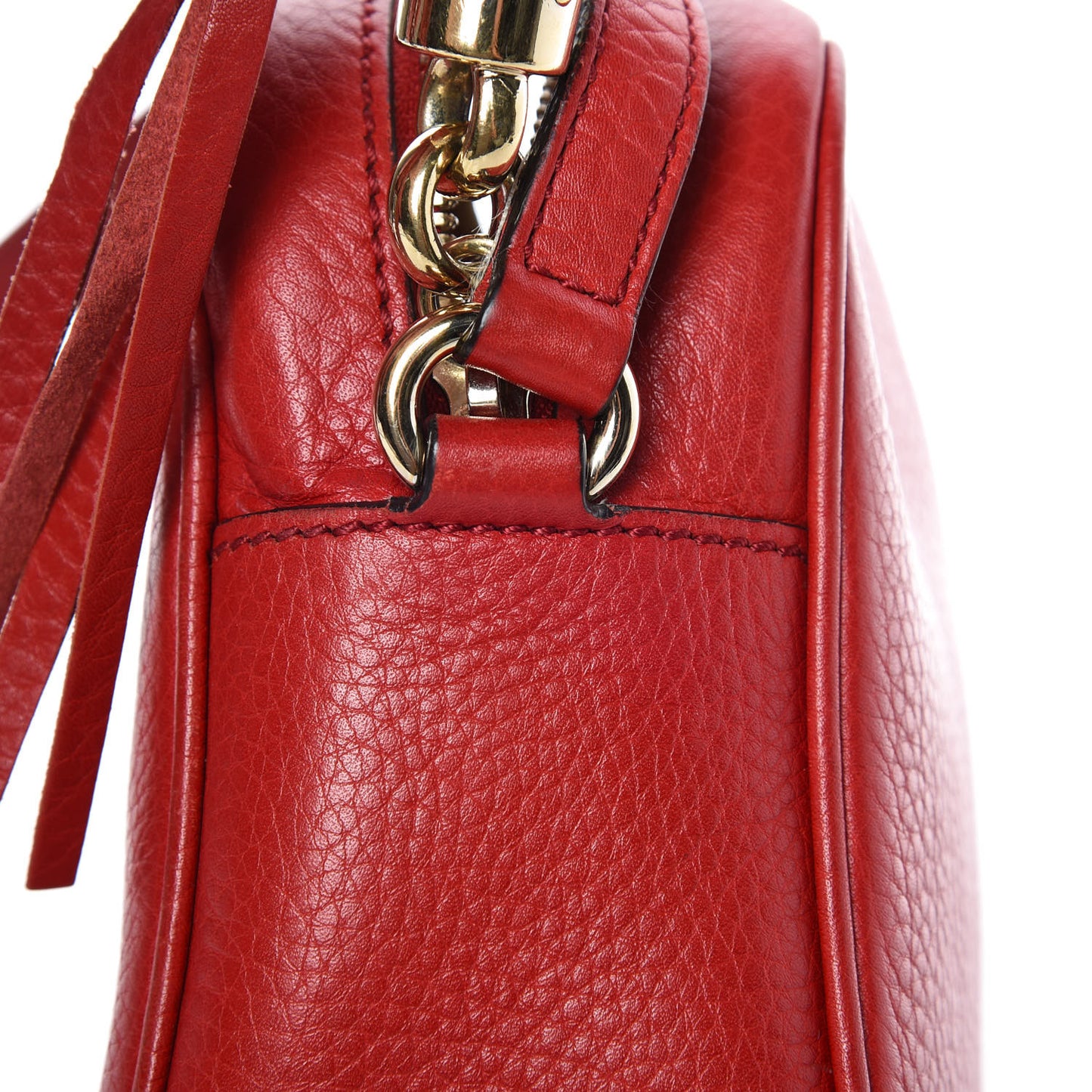 Pebbled Calfskin Small Soho Disco Bag Tabasco Red